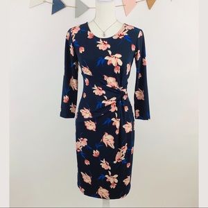 Ann Taylor Twist Front Floral Midi Dress
